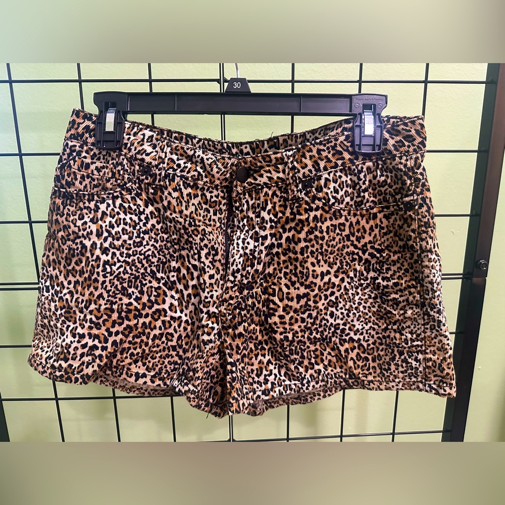 Forever 21 Leopard Corduroy Shorts
